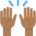 🙌🏾 raising hands: medium-dark skin tone display on Twitter